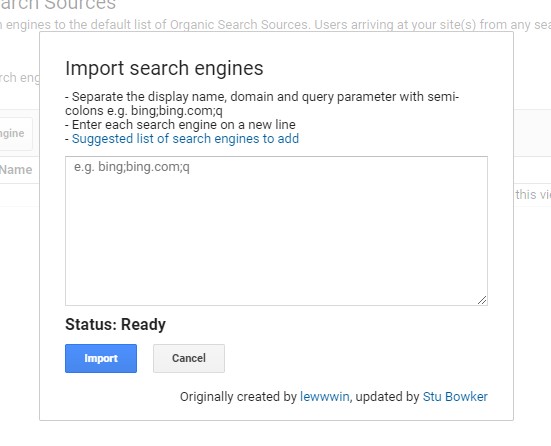 Screenshot of the Organic Search Sources tool